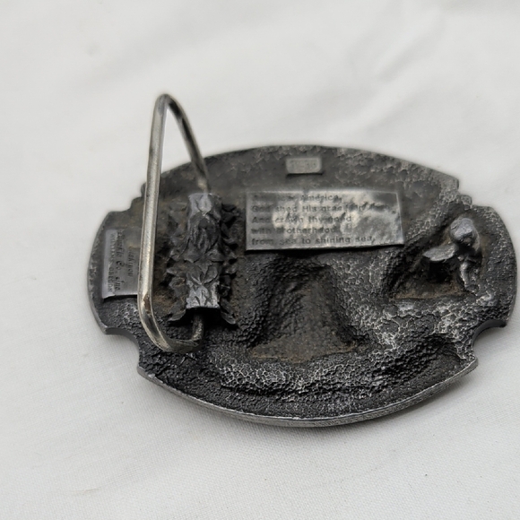 Silver Patriotic Belt Buckle Let Freedom Ring 1986 Vintage - Picture 6 of 7